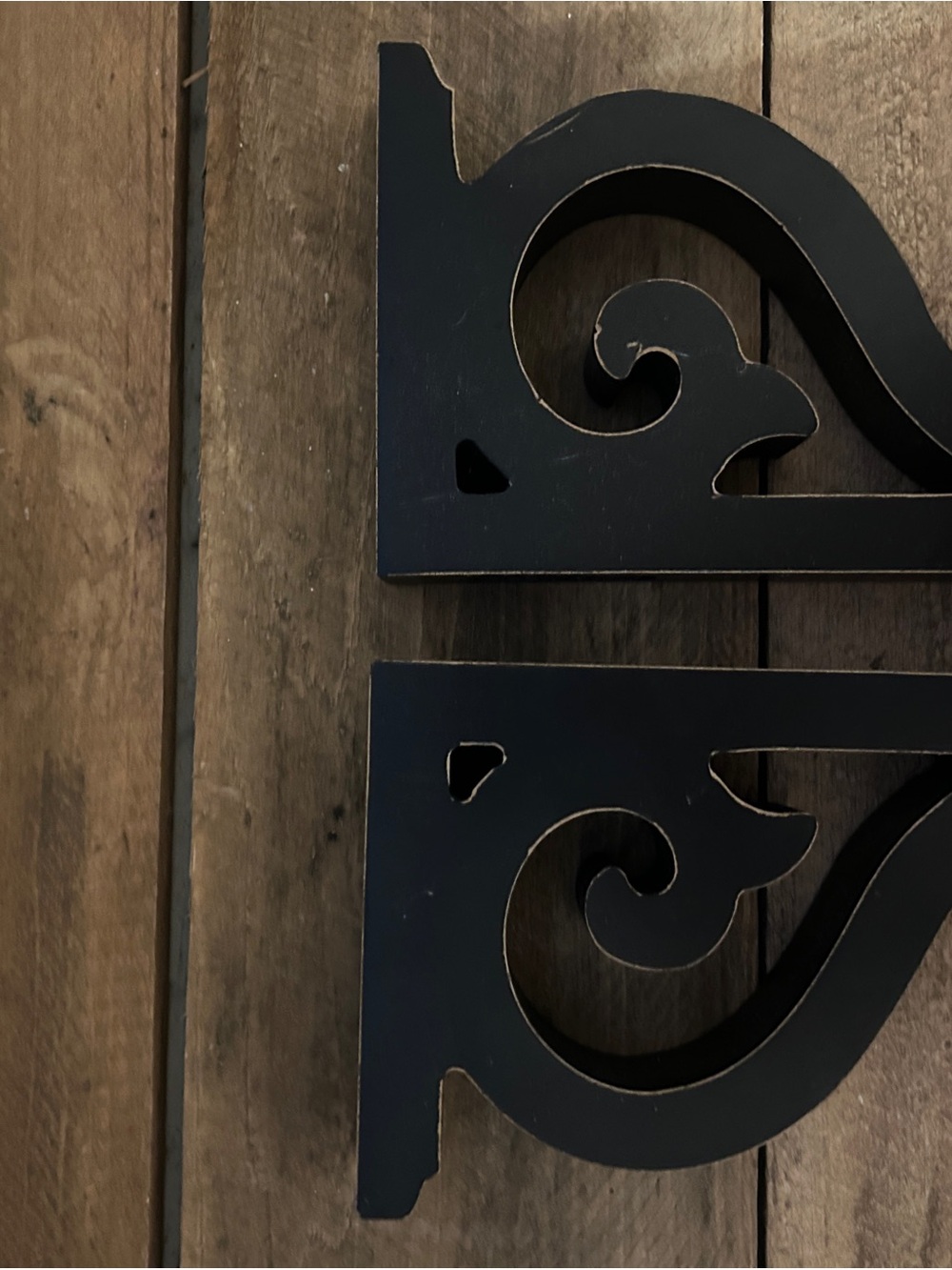 Black Decorative Wooden Wall Brackets - Home Wall Decor